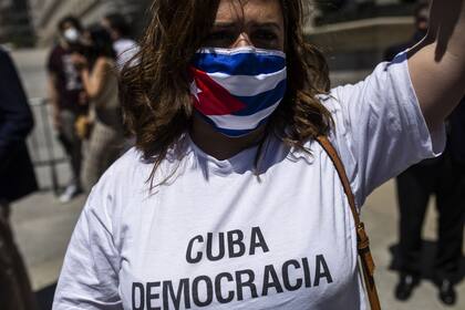  Imagen de las protestas contra el Gobierno de Cuba
