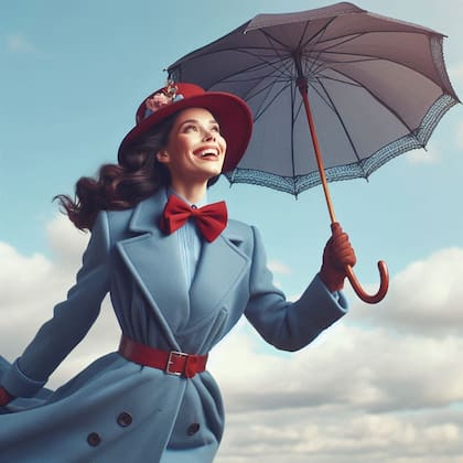Imagen de Mary Poppins hecha con IA