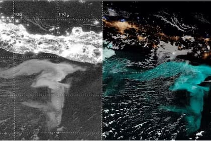 Imagen de satélite del mar de leche en Java