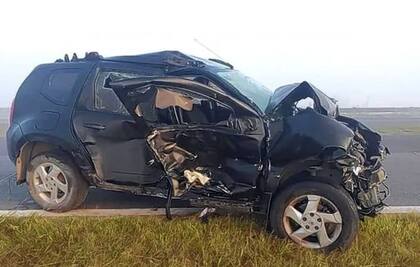 Imagen de uno de los autos que colisionó en el accidente