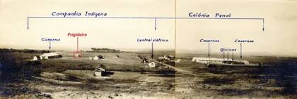 Imagen del campo de concentración de Cabo Verde con descripciones de las instalaciones