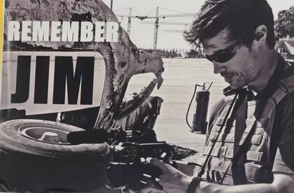 Imagen expuesta en un acto en memoria de Jim Foley. Sus restos no han sido encontrados.