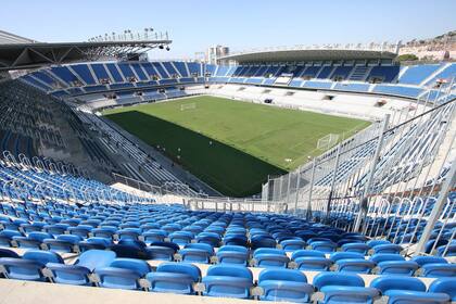 Imagen interior del estado de fútbol del Málaga Club de Fútbol, La Rosaleda