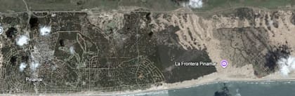 Imagen satelital de 2016, donde el norte de Pinamar empieza a mostrar las primeras trazas de expansión urbana entre el bosque, con calles y parcelamientos incipientes que aún conviven con grandes extensiones sin consolidar