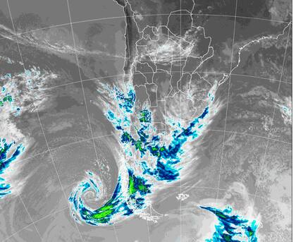 Imagen satelital de la Argentina (Servicio Meteorológico Nacional)