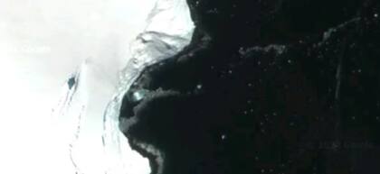 Imagen satelital del supuesto ovni en la Antártida. Captura: Google Maps
