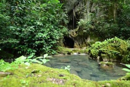 Imágenes de la cueva en Belice tomadas desde afuera