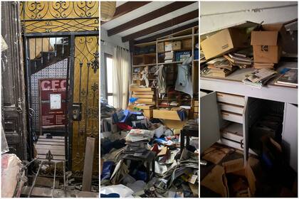 Imágenes de los destrozos en el Centro de Fotografía Contemporánea, en La Plata