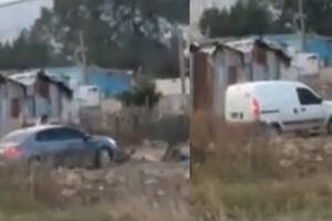 Imágenes de vehículos detenidos a la altura del "peaje paralelo" ubicado en la colectora de la autopista Rosario-Santa Fe