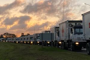 Imágenes del despliegue del Hospital Militar en el municipio de La Matanza