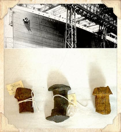 Imágenes del exterior del Titanic y tres remaches del barco