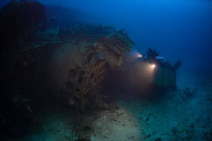Imgen del destructor USS Anderson, uno de los barcos hundidos en el atolón Bikini