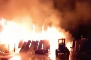 Incendio en un campamento de Vialidad de Río Negro