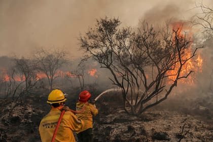 Incendio forestal en la zona de Mina Clavero, Córdoba, el 30 de septiembre de 2019.