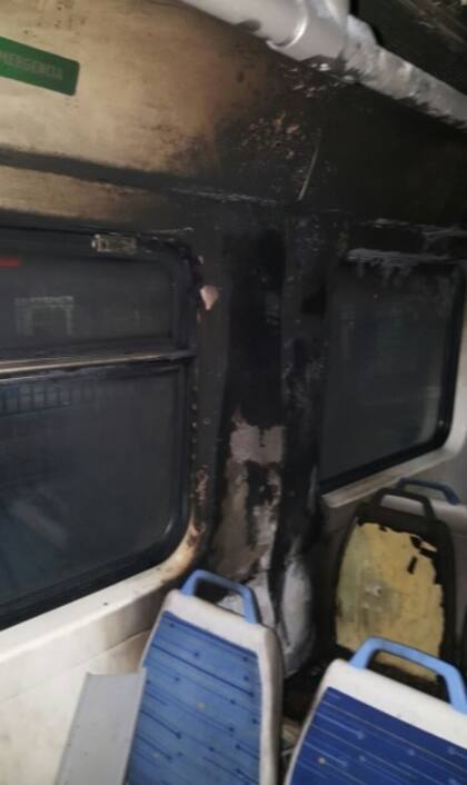 Incendio intencional en el tren Roca