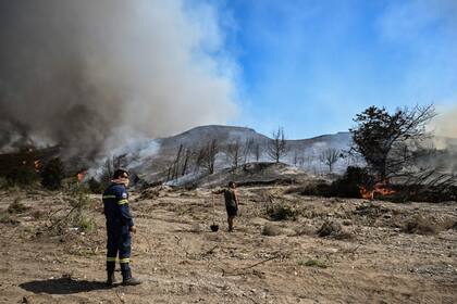 Incendios cerca de Vati, en Grecia, en 2023. (Spyros BAKALIS / AFP)