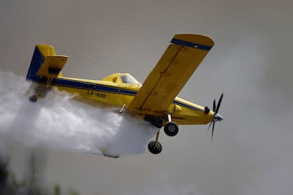Un avión hidrante combate los incendios en Punilla, Córdoba