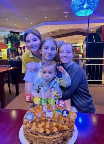 Indiana juntó a sus hermanos: Sienna, Allegra y Luca (Foto: captura de video)