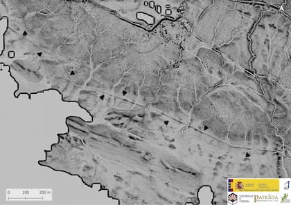 Indicios de la carretera romana identificados en el escáner LiDAR