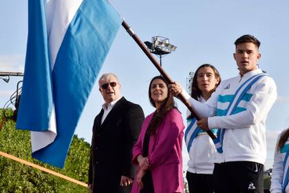 Inés Arrondo, en la despedida de la delegación argentina rumbo a los Juegos de Santiago 2023
