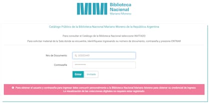 Ingresar al Catálogo Público de la Biblioteca Nacional Mariano Moreno en este enlace