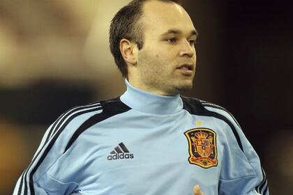 Iniesta, en el entrenamiento de España en Doha
