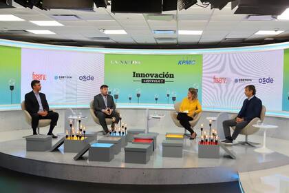 Julián Sudera (Corteva Agriscience), Gastón Domingues Caetano (Takeda Cono Sur), Carla Quiroga (LA NACION) y Gabriel Oriolo (OSDE)