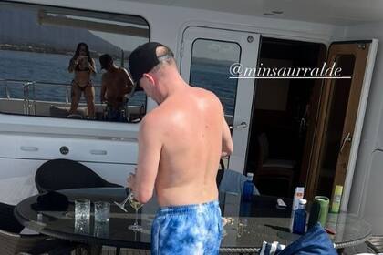 Insaurralde en un yate por Marbella