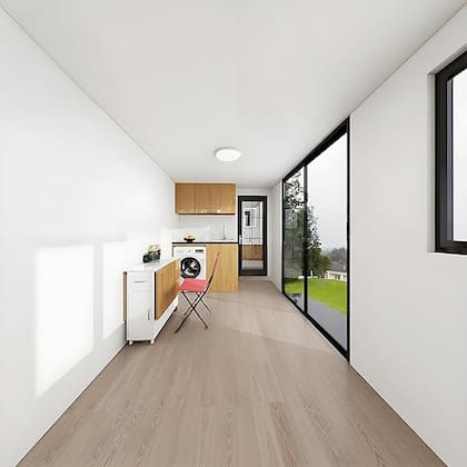 Interior de la casa prefabricada de Amazon que se vende en menos de US$50 mil (Amazon)