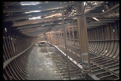 Interior del casco del Marjory Glen. (Foto: gentileza Fundación Histarmar).