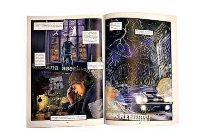 Interior del libro de historietas Los Trapecistas, de Facundo Arana y Juan Carlos Quattordio