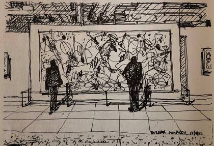 Interior del Pompidou, París, abril de 1982