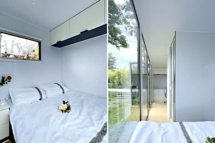 Interior luminoso y ecológico: el uso de ventanas de doble capa permite la entrada de luz natural, mientras que los materiales sostenibles garantizan un ambiente acogedor