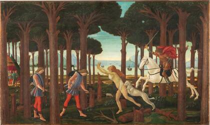 Interpretación de Botticelli de una de las historias del "Decamerón"