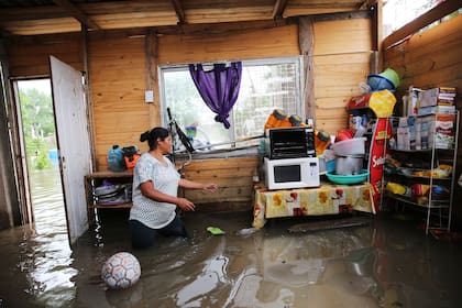 Inundaciones en el barrio Lujan de Laferrere, partido bonaerense de La Matanza