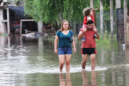 Inundaciones en el barrio Lujan de Laferrere, partido bonaerense de La Matanza