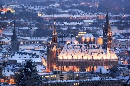 Invierno en Aachen (Aquisgrán), Alemania.
