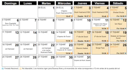 Iom Kipur 2024 va a transcurrir entre el viernes 11 y el sábado 12 de octubre (fuente: Menora)