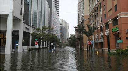 La misma zona, cuando todo estuvo más calmo, inundado y desierto