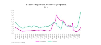 Irregularidad crediticia en familias y empresas