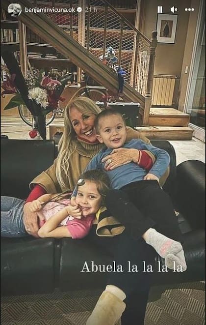 Isabel la madre de Benjamín Vicuña disfrutó de sus nietos Magnolia y Amancio, los hijos del actor con Eugenia Suárez (Foto: Instagram @benjaminvicuna.ok)
