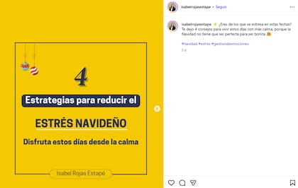 Isabel Rojas Estape se encargó de compartir cuatro estrategias para reducir el estrés navideño