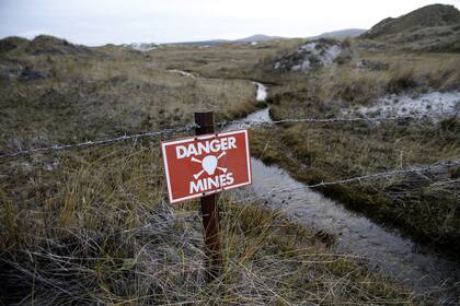 Minas y trincheras, en las Islas Malvinas