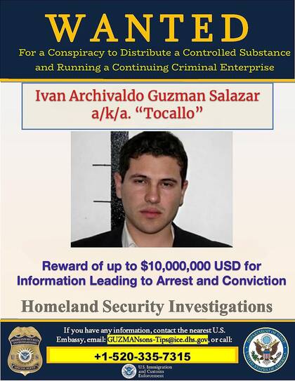 Iván Archivaldo Guzmán Salazar también era conocido como "Tocallo". Foto: Homeland Security Investigations