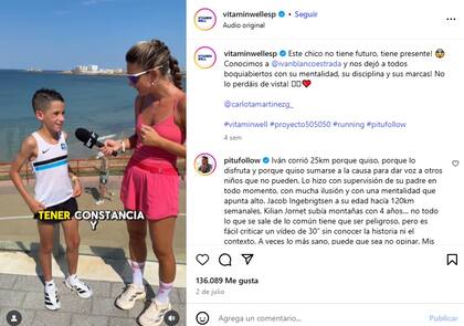 Iván Blanco tiene 10 años y se volvió viral tras revelar la marca que hizo al correr 5k
