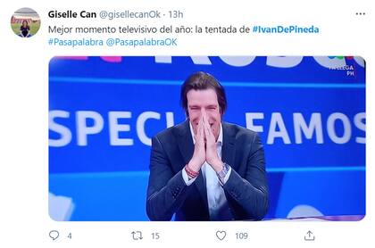 Iván de Pineda se volvió tendencia en Twitter tras tentarse en Pasapalabra.