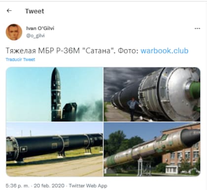 Ivan O’Gilvi publicó en Twitter las fotos de los misiles que usan el sistema desarrollado desde 1972