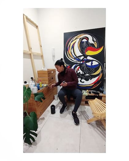 Ivette hoy volvió a reencontrarse con el arte, a través de obras que representan su propio dolor