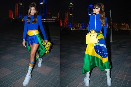 Izabel Goulart derrocha estilo al integrar la bandera de Brasil con sus atuendos