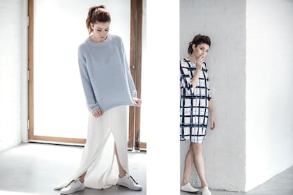 Izq.: suéter (Basement, $900), vestido (Paula Cahen D’Anvers, $2700), zapatillas (Paula Cahen D’anvers, $2800). Der.: vestido (Ayres, $2200), zapatos (Paula Cahen D’anvers, $3200).